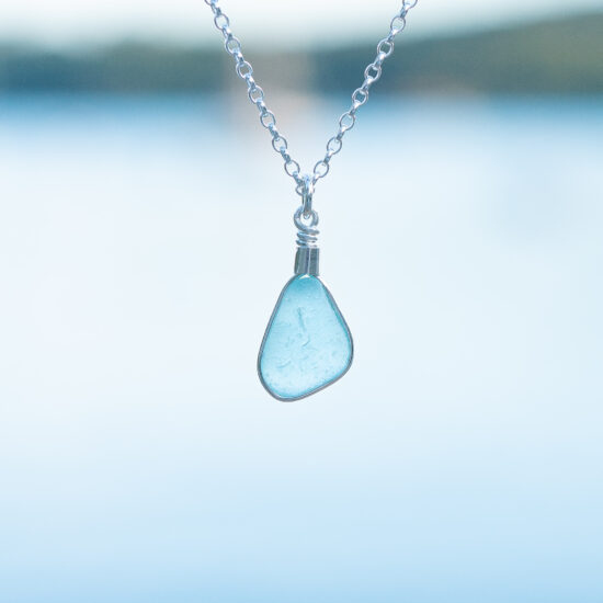 Sea glass pendant aqua - Image 3