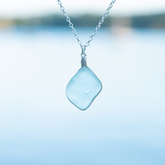 Sea glass pendant aqua - Image 3