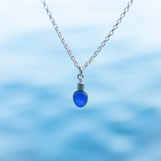 RARE FIND - Sea glass pendant blue