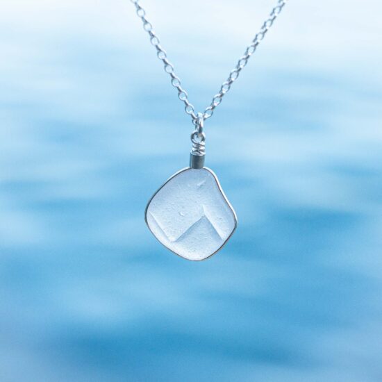 RARE FIND - Sea glass pendant white cut glass
