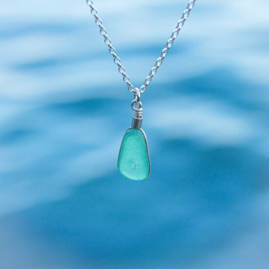 Sea glass pendant green