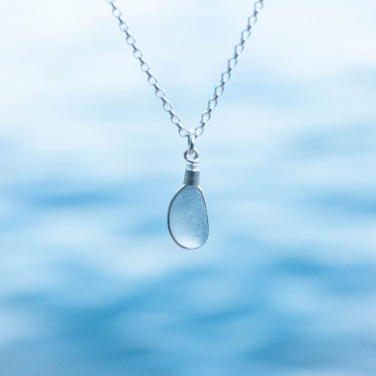 RARE FIND - Sea glass pendant grey