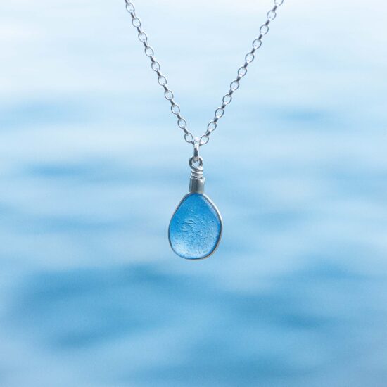 RARE FIND - Sea glass pendant blue