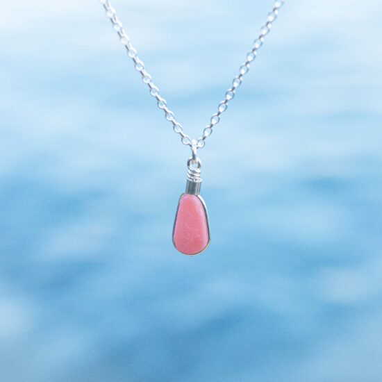 RARE FIND - Sea glass pendant pink