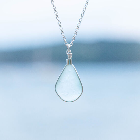 Sea glass pendant aqua - Image 2