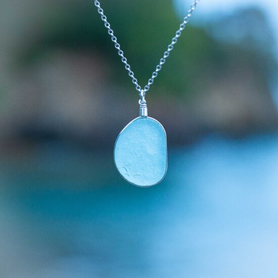 Sea glass pendant aqua - Image 2