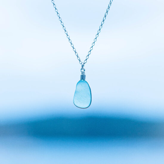 Sea glass pendant aqua - Image 2