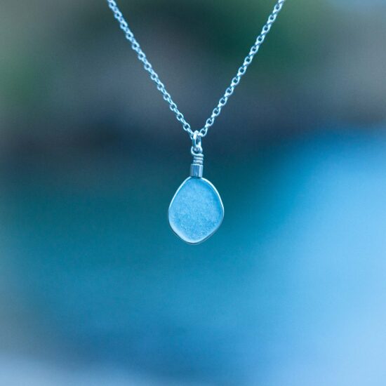 RARE FIND - Sea glass pendant pale blue grey - Image 3