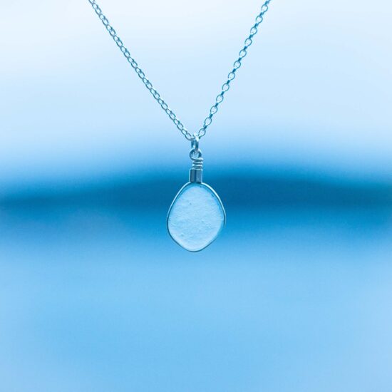 RARE FIND - Sea glass pendant pale blue grey - Image 2