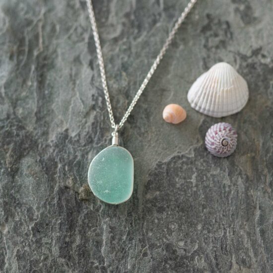 Sea glass pendant aqua - Image 4