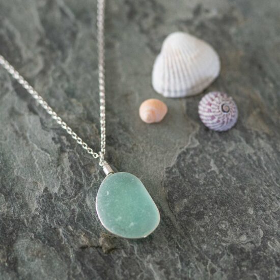 Sea glass pendant aqua - Image 3
