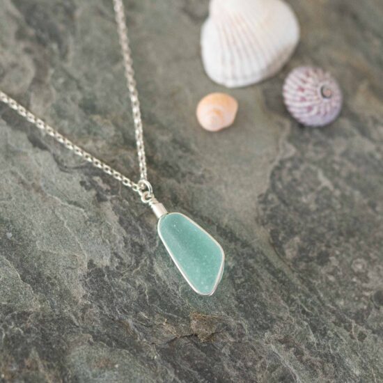 RARE FIND - Sea glass pendant aqua bottle stopper - Image 3