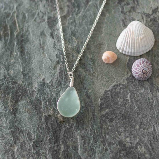 Sea glass pendant aqua - Image 4