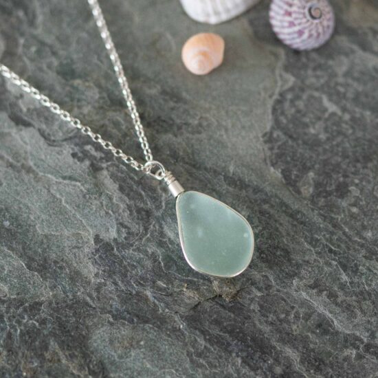 Sea glass pendant aqua - Image 6