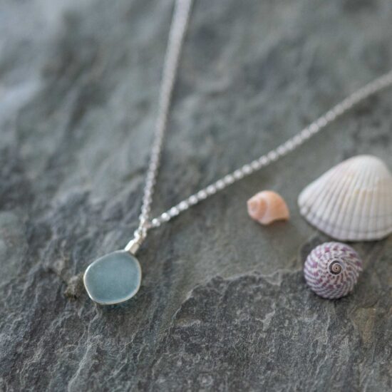 RARE FIND - Sea glass pendant pale blue grey - Image 6