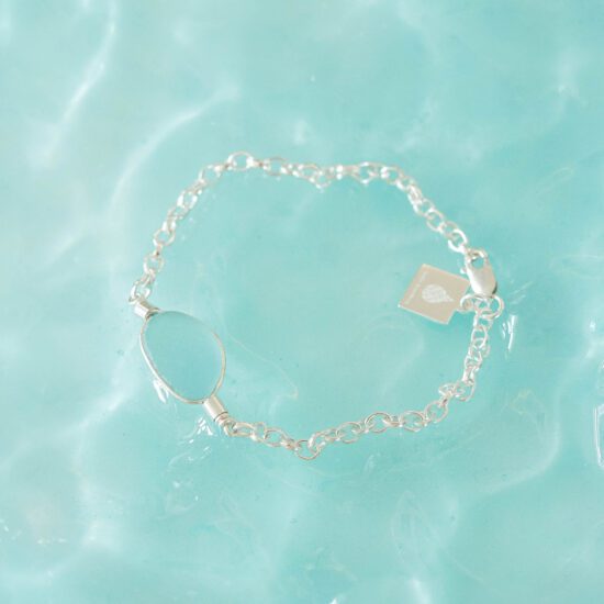 Sea Glass Bracelet Aqua - Image 3