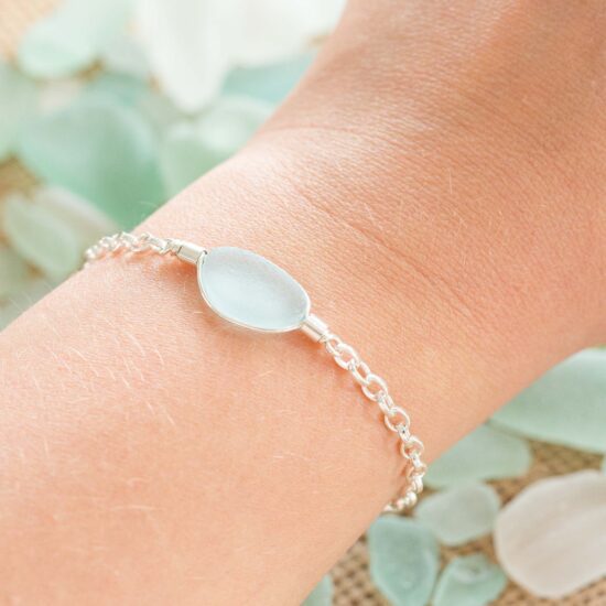 Sea Glass Bracelet Aqua - Image 5