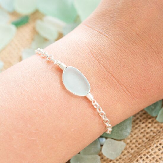Sea Glass Bracelet Aqua - Image 2