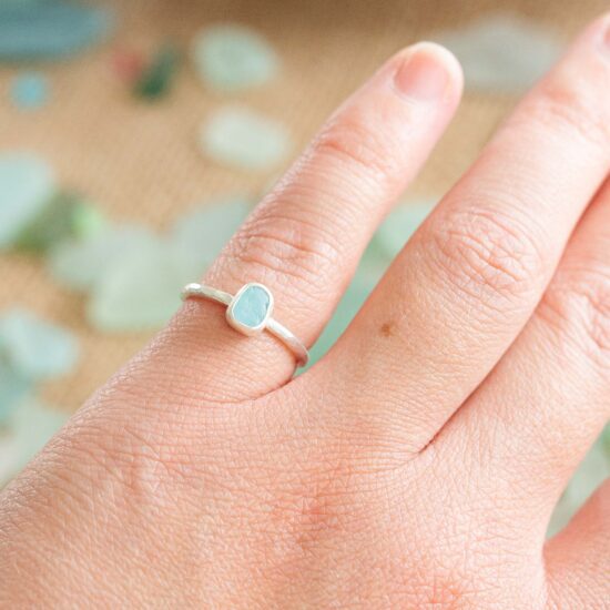 Sea Glass Ring - UK K - Image 2