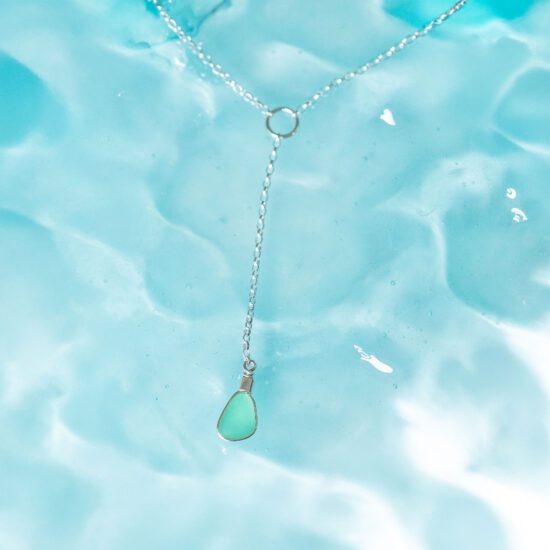 Sea Glass Lariat Bright Sea Foam Green