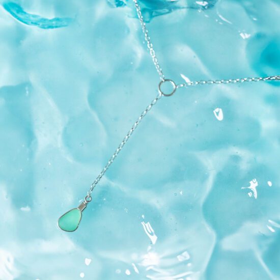 Sea Glass Lariat Bright Sea Foam Green - Image 4