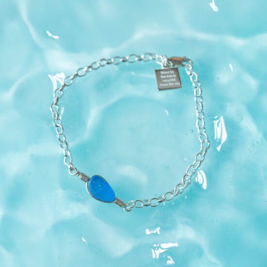 RARE FIND Sea Glass Bracelet Blue