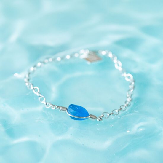 RARE FIND Sea Glass Bracelet Blue - Image 5