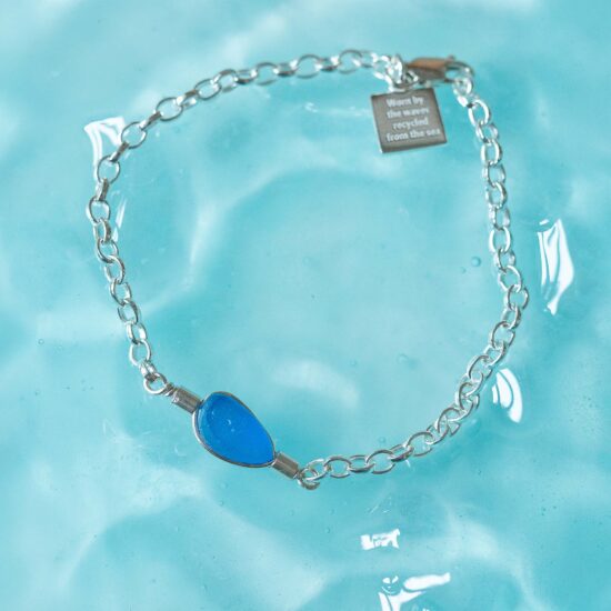 RARE FIND Sea Glass Bracelet Blue - Image 4