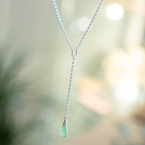 Sea Glass Lariat Bright Sea Foam Green - Image 2