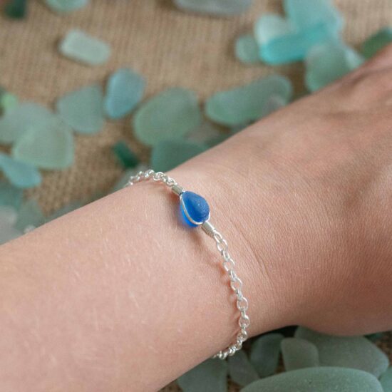 RARE FIND Sea Glass Bracelet Blue - Image 3
