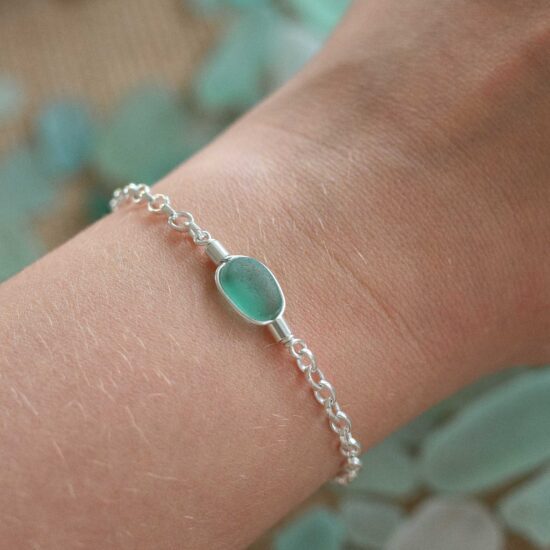 Sea Glass Bracelet Sea Foam Green - Image 2
