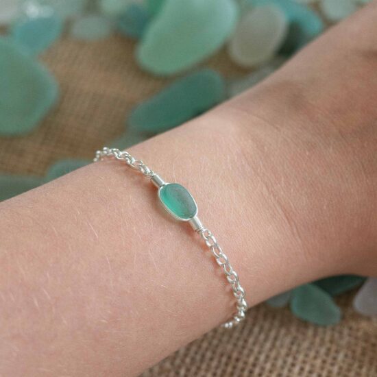 Sea Glass Bracelet Sea Foam Green - Image 5