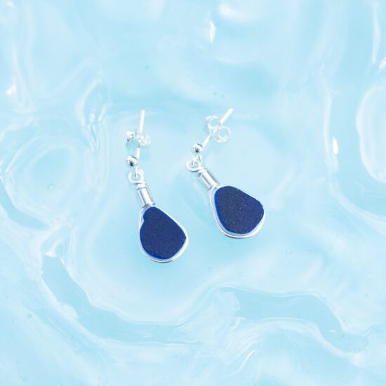 RARE FIND - Sea ceramic stud earrings blue - Image 5
