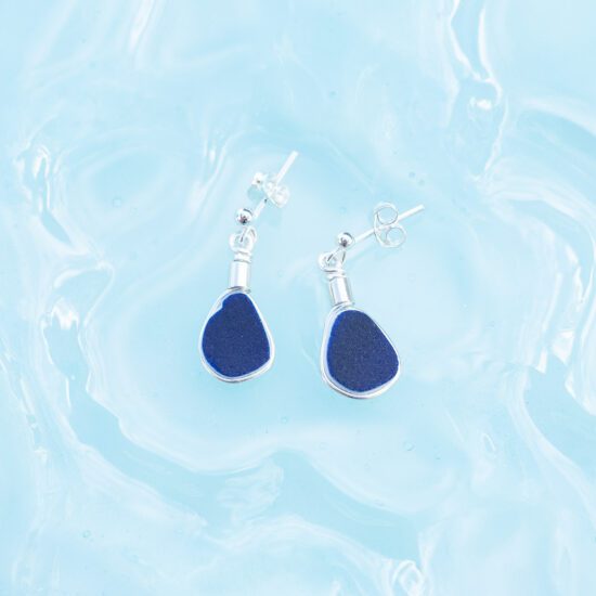 RARE FIND - Sea ceramic stud earrings blue