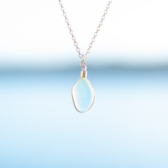 Sea glass pendant aqua - Image 2