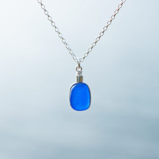 RARE FIND - Sea glass pendant cobalt blue