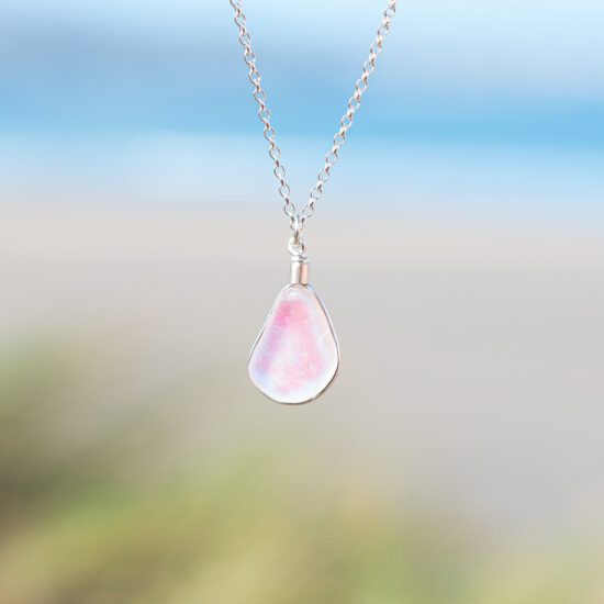 RARE FIND - Sea glass pendant pink