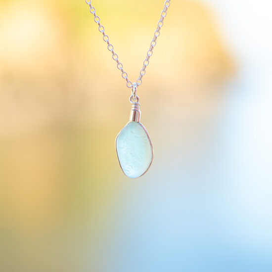 Sea glass pendant aqua - Image 3