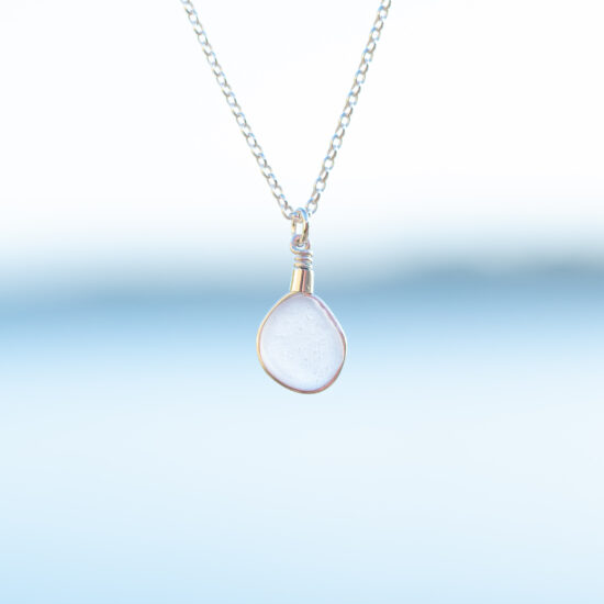 Sea glass pendant white - Image 2